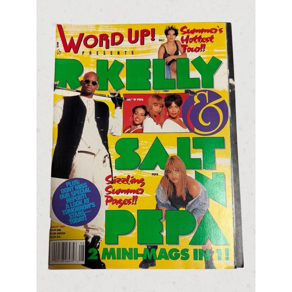 Vintage Word Up Magazine August 1994 R Kelly Salt N Pepa 90s Rap R&B Hip Hop